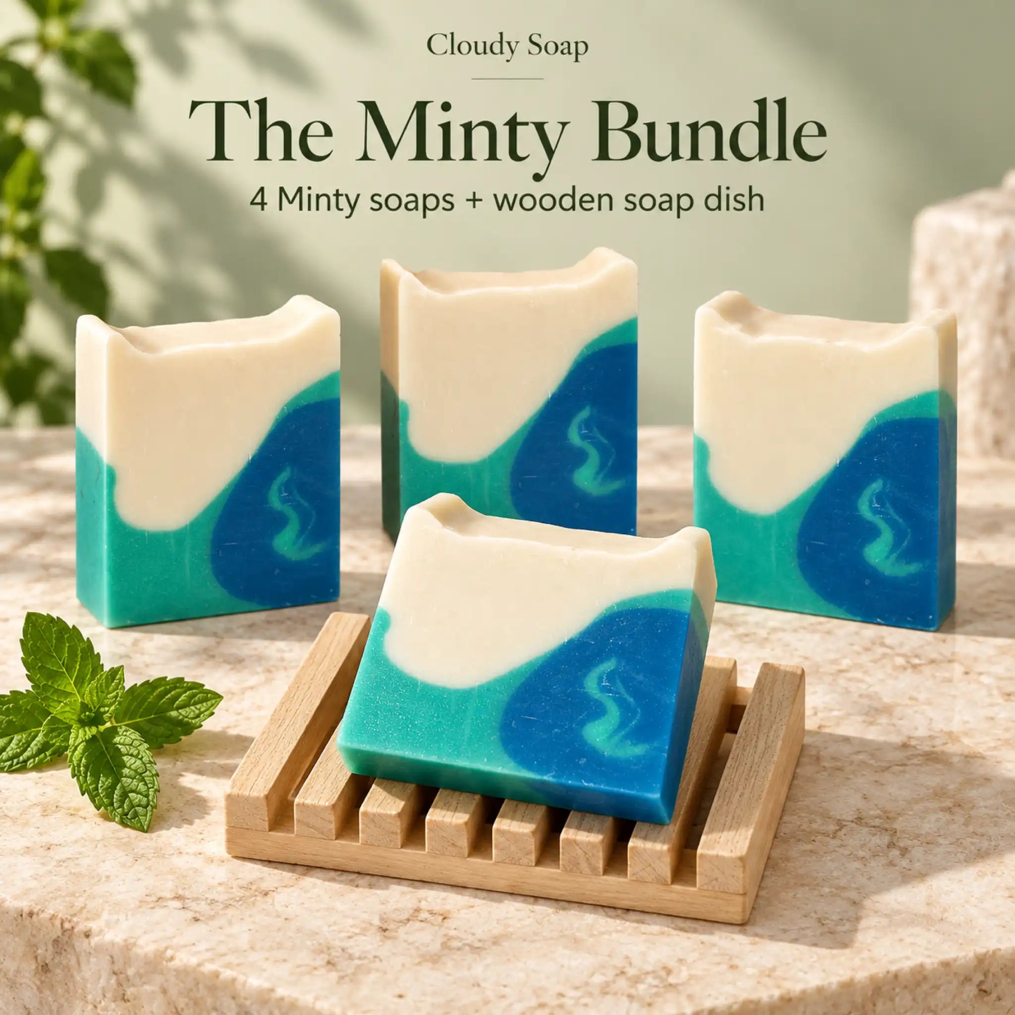Cloudy Soap Peppermint handmade soap bars