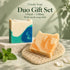 Cloudy Soap Duo Gift Set: 1 Peppermint and 1 Petals handmade soap bar with a non-slip mesh tray